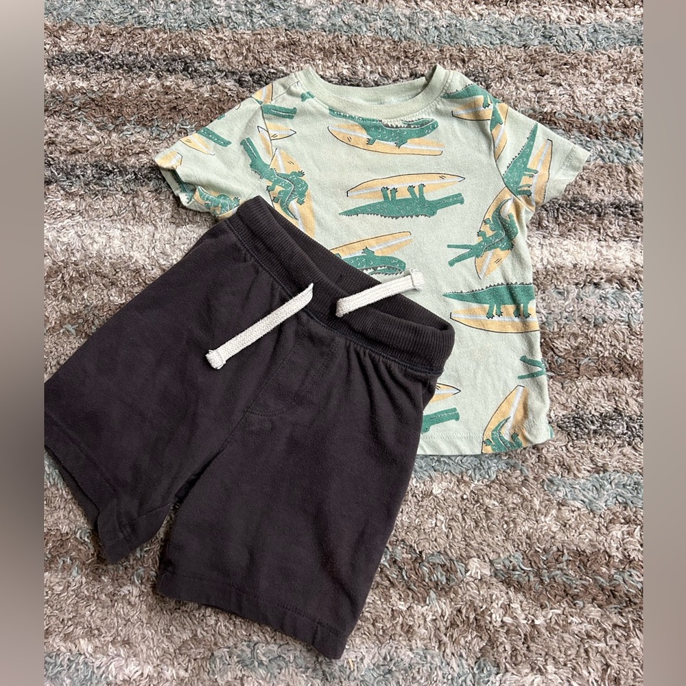 Toddler boy alligator t-shirt set